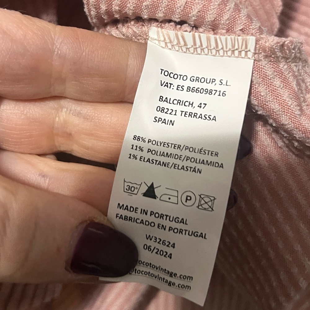 Tocoto Vintage Girls Corduroy Ruffle Skirt Pink Size 8 Pull On Elastic Waist - Picture 4 of 5